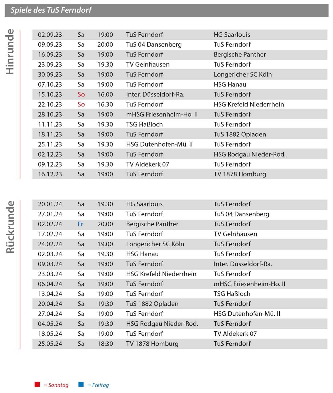 Spielplan 3. Liga 2023/24 TuS Ferndorf 3 Liga Spielplan Kalender